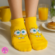 جوراب مچی طرح باب‌اسفنجی خوشحال 💛 برند پاتریس | جوراب فانتزی نانو سوپرپنبه ضدبو