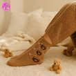 جوراب پشمی ساقدار طرح سه خرس قهوه‌ای روشن🐻