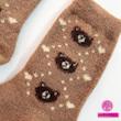 جوراب پشمی ساقدار طرح سه خرس قهوه‌ای روشن🐻