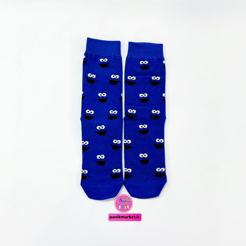 جوراب ساقدار صورتک خندان آبی