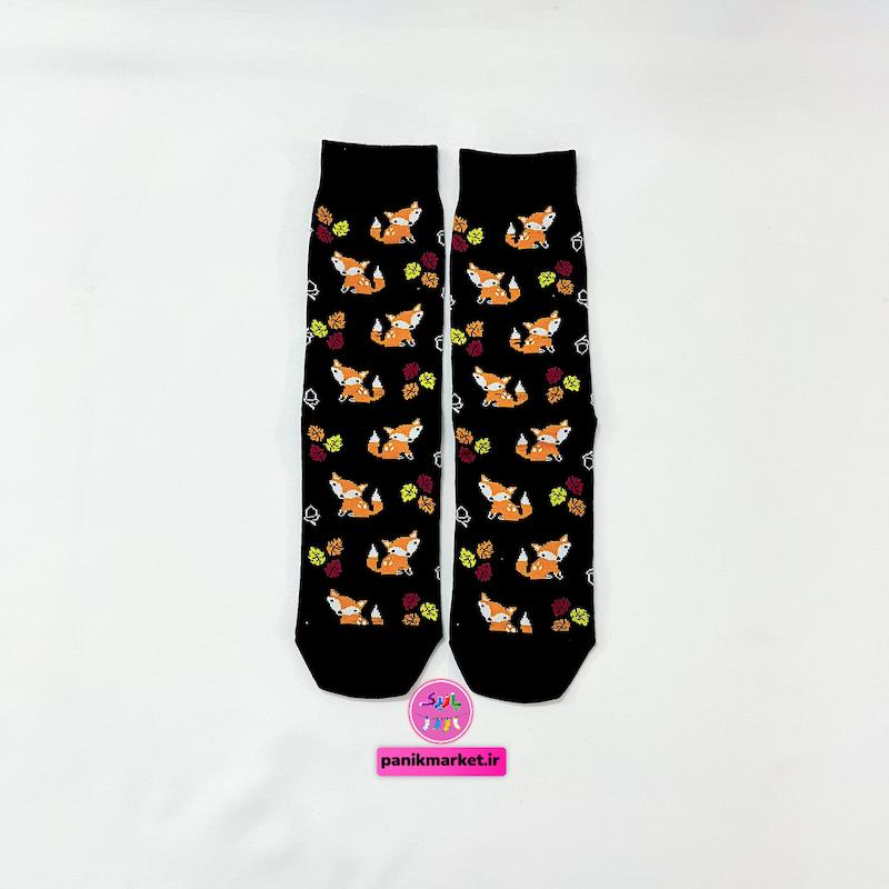 جوراب ساقدار روباه و برگ مشکی 🍂