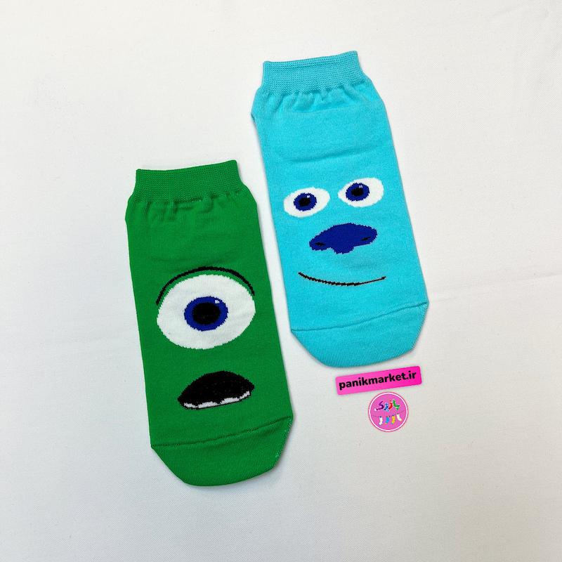 جوراب مچی سوپر پنبه نانو طرح فانتزی تا به تا مایک و سالیوان (کارخانه هیولاها) Mike & Sulley برند پاتریس