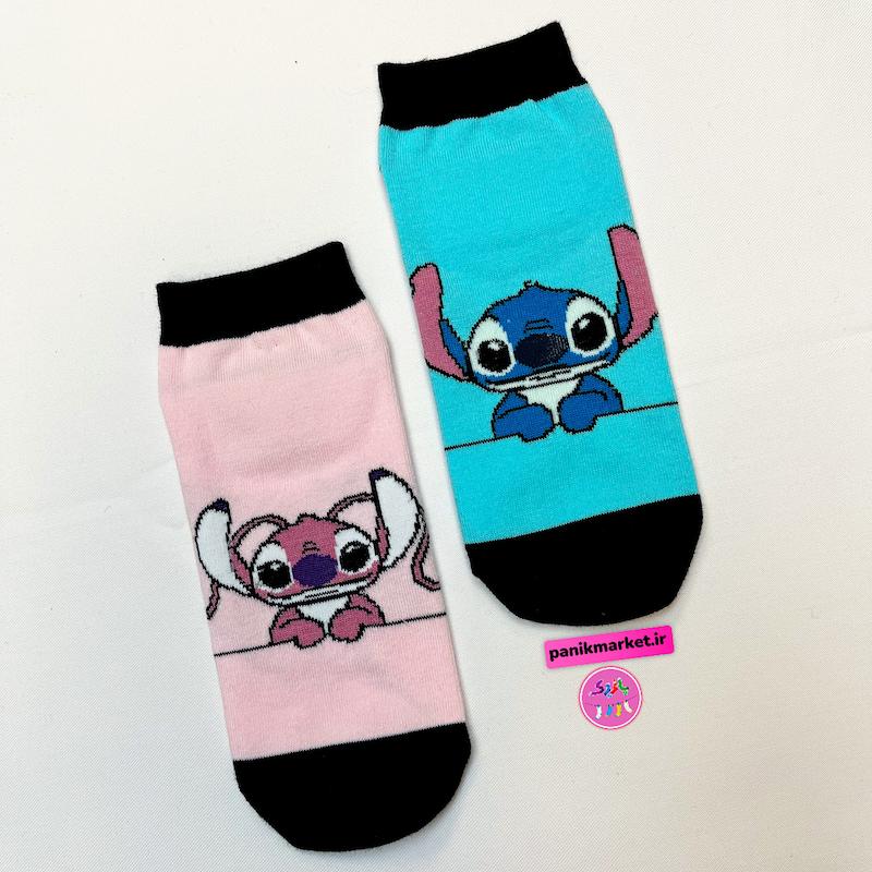 جوراب مچی سوپر پنبه نانو طرح فانتزی تا به تا استیچ و انجل Stitch & Angel برند پاتریس 