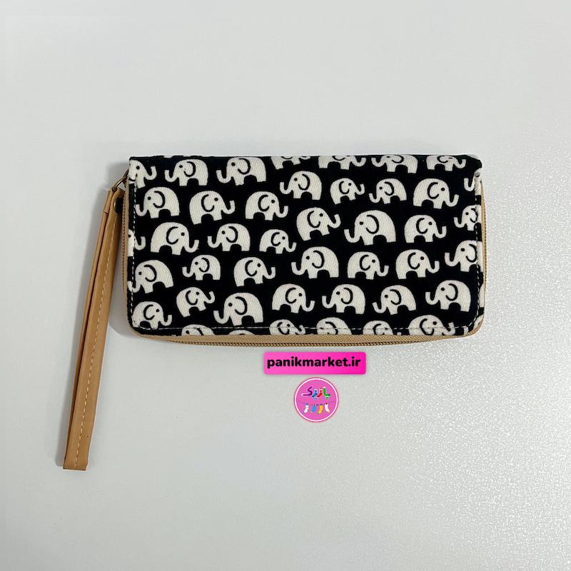 کیف پول طرح فیل مشکی کلاسیک 🐘