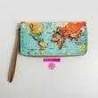 کیف پول طرح نقشه جهان آبی 🌍✨