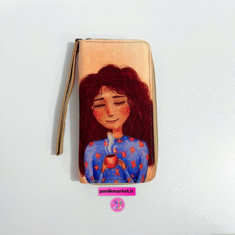 کیف پول طرح یک فنجان آرامش ✨☕️