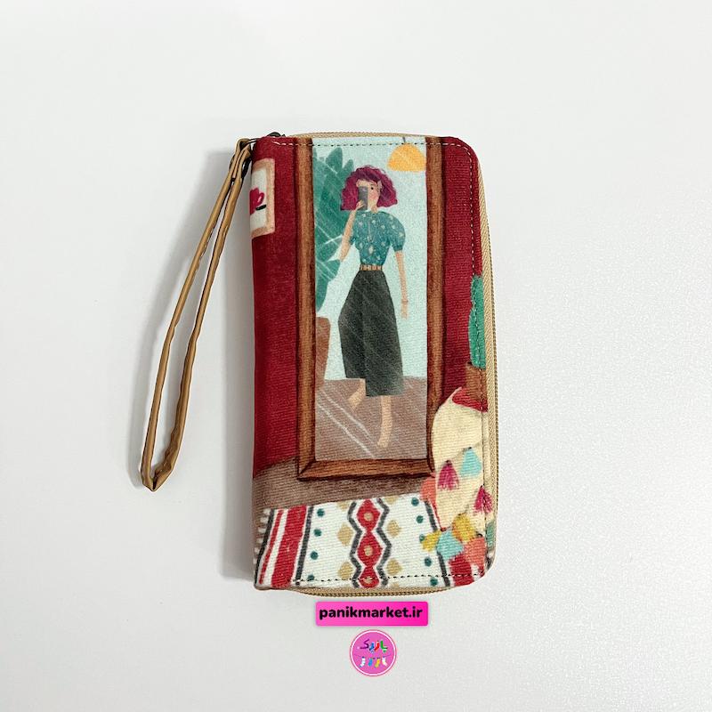 کیف پول طرح سلفی دختری با موهای شرابی👧🏾🍷