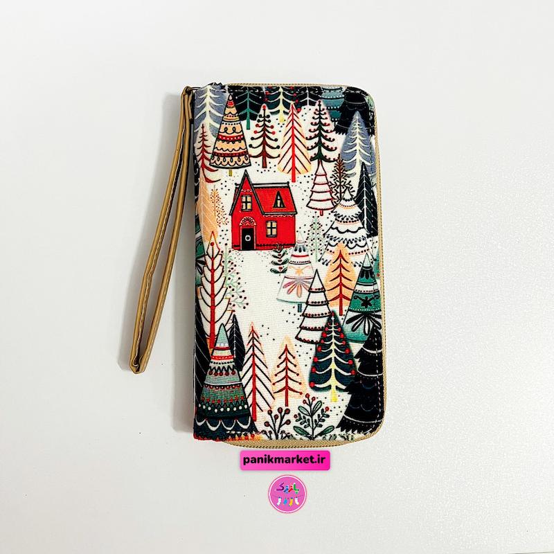 کیف پول طرح کلبه رویایی در جنگل کاج 🌲🏠