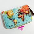 کیف جاکارتی طرح نقشه جهان آبی 🌍✨