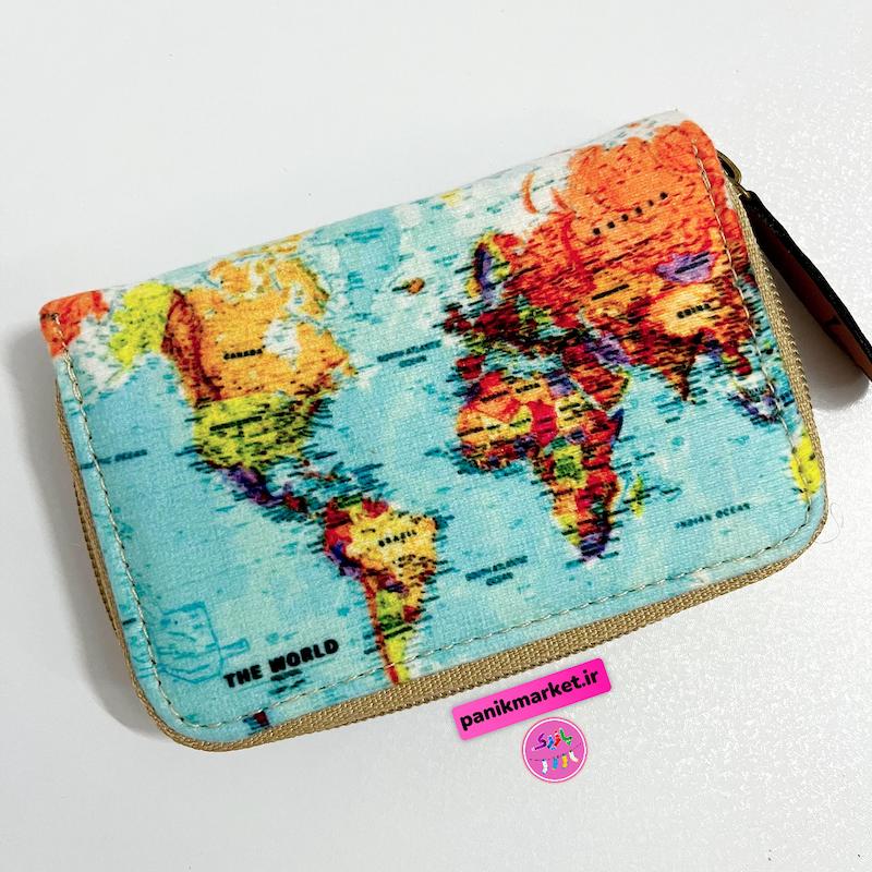 کیف جاکارتی طرح نقشه جهان آبی 🌍✨