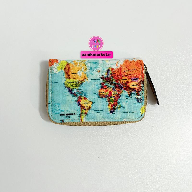 کیف جاکارتی طرح نقشه جهان آبی 🌍✨