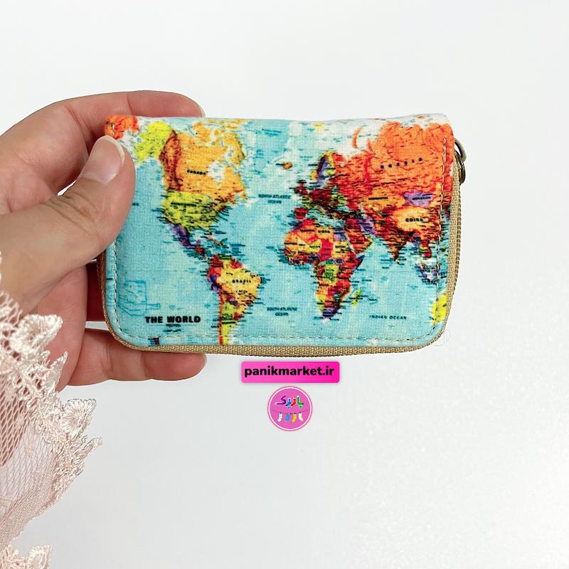 کیف جاکارتی طرح نقشه جهان آبی 🌍✨