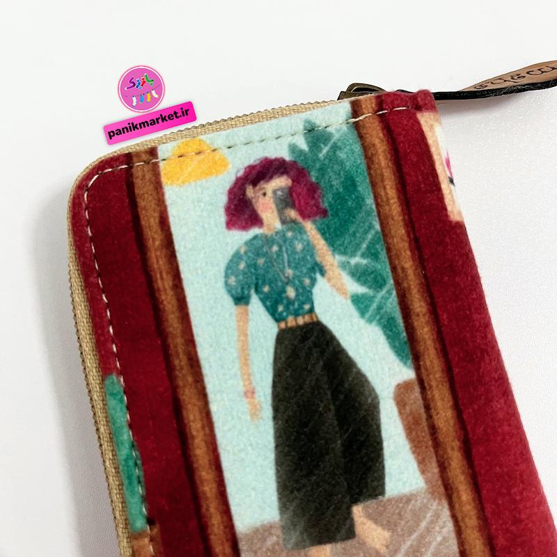 کیف جاکارتی طرح سلفی دختری با موهای شرابی👧🏾🍷