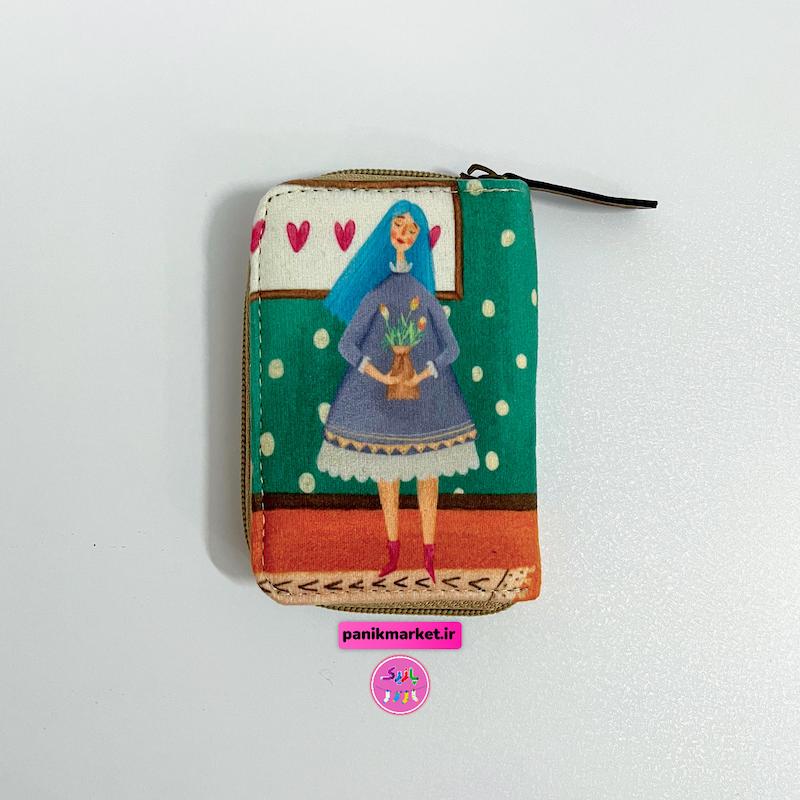 کیف جاکارتی طرح گلدان زنبق در دست نیلوفر آبی 🎍🪻