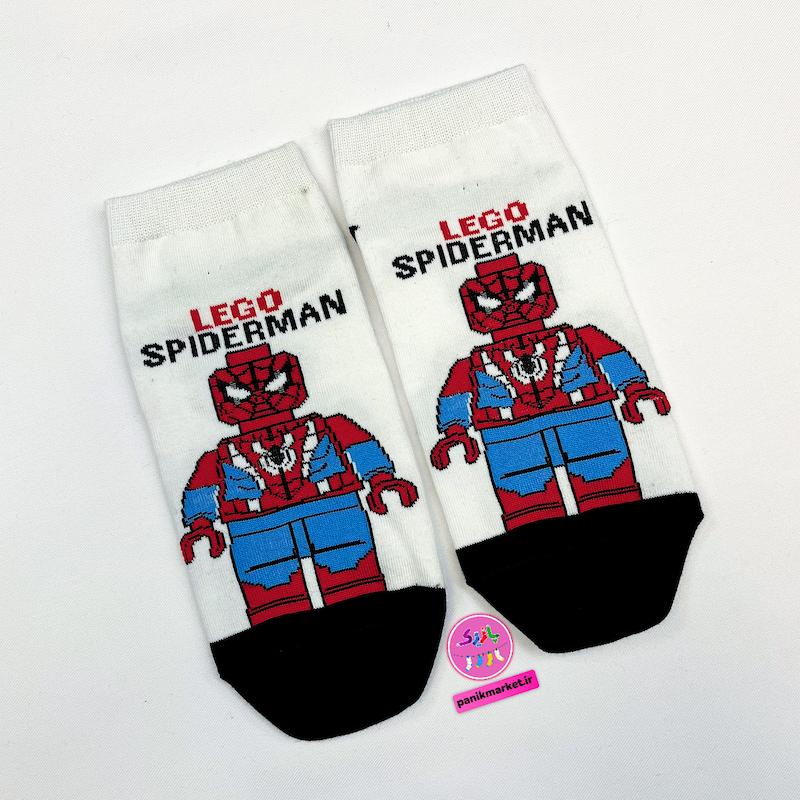جوراب مچی سوپر پنبه نانو طرح فانتزی لگو اسپایدرمن Lego Spiderman برند پاتریس 🕸️