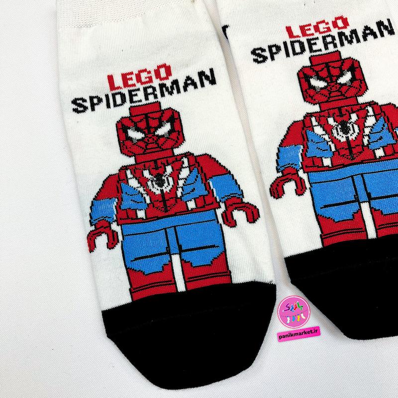 جوراب مچی سوپر پنبه نانو طرح فانتزی لگو اسپایدرمن Lego Spiderman برند پاتریس 🕸️
