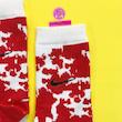 جوراب ساقدار سوپر پنبه نانو فانتزی طرح نایکی (Nike) آبرنگی قرمز-سفید