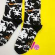 جوراب ساقدار سوپر پنبه نانو فانتزی طرح نایکی (Nike) آبرنگی مشکی-سفید