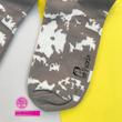 جوراب ساقدار سوپر پنبه نانو فانتزی طرح نایکی (Nike) آبرنگی طوسی-سفید