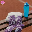 جوراب ساقدار سوپر پنبه نانو فانتزی طرح نایکی (Nike) آبرنگی بنفش-سفید