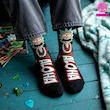جوراب ساقدار سوپر پنبه نانو فانتزی طرح انیمه‌ای ریک و مورتی (آلوها) برند پاتریس - رنگ مشکی 👨🏻‍🎤ALOHA