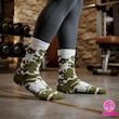 جوراب ساقدار سوپر پنبه نانو فانتزی طرح نایکی (Nike) آبرنگی سبز زیتونی - سفید (ارتشی)