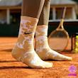 جوراب ساقدار سوپر پنبه نانو فانتزی طرح نایکی (Nike) آبرنگی گلبهی-سفید
