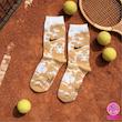 جوراب ساقدار سوپر پنبه نانو فانتزی طرح نایکی (Nike) آبرنگی گلبهی-سفید