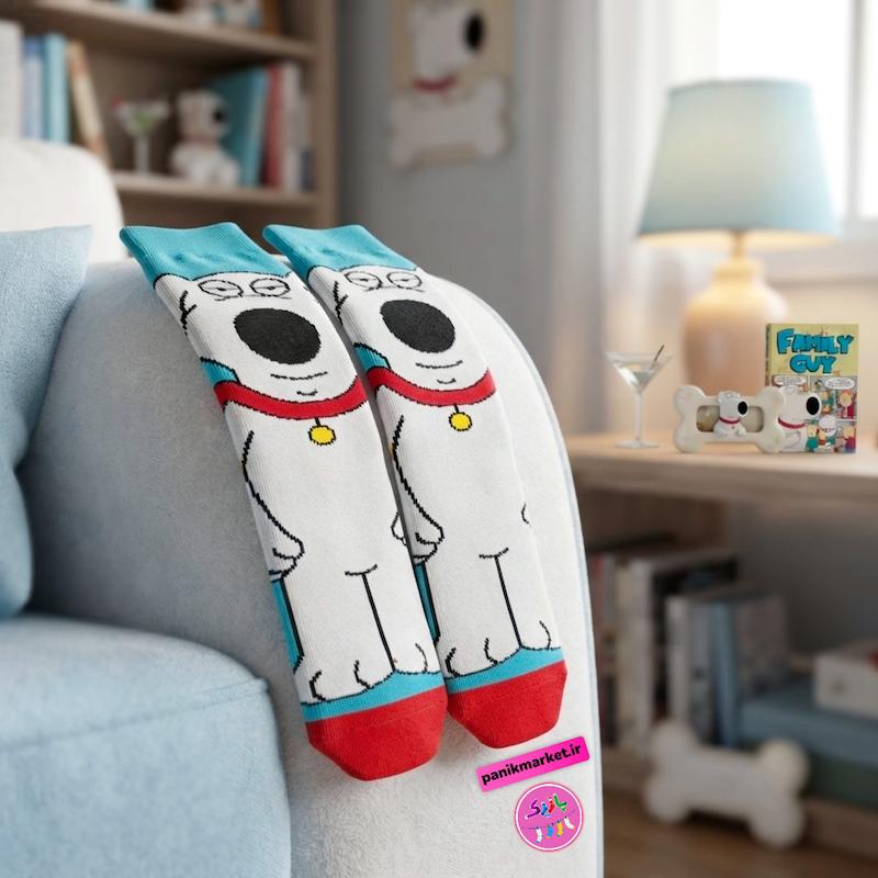 جوراب ساقدار سوپر پنبه نانو فانتزی طرح برایان گریفین 🐾🐶