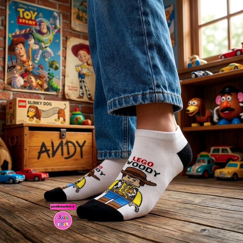 جوراب مچی سوپر پنبه نانو طرح انیمیشنی لگو وودی (Lego Woody) برند پاتریس 