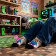 جوراب مچی سوپر پنبه نانو طرح انیمیشنی و گیمینگ لگو ماینکرفت استیو (Lego Minecraft) برند پاتریس