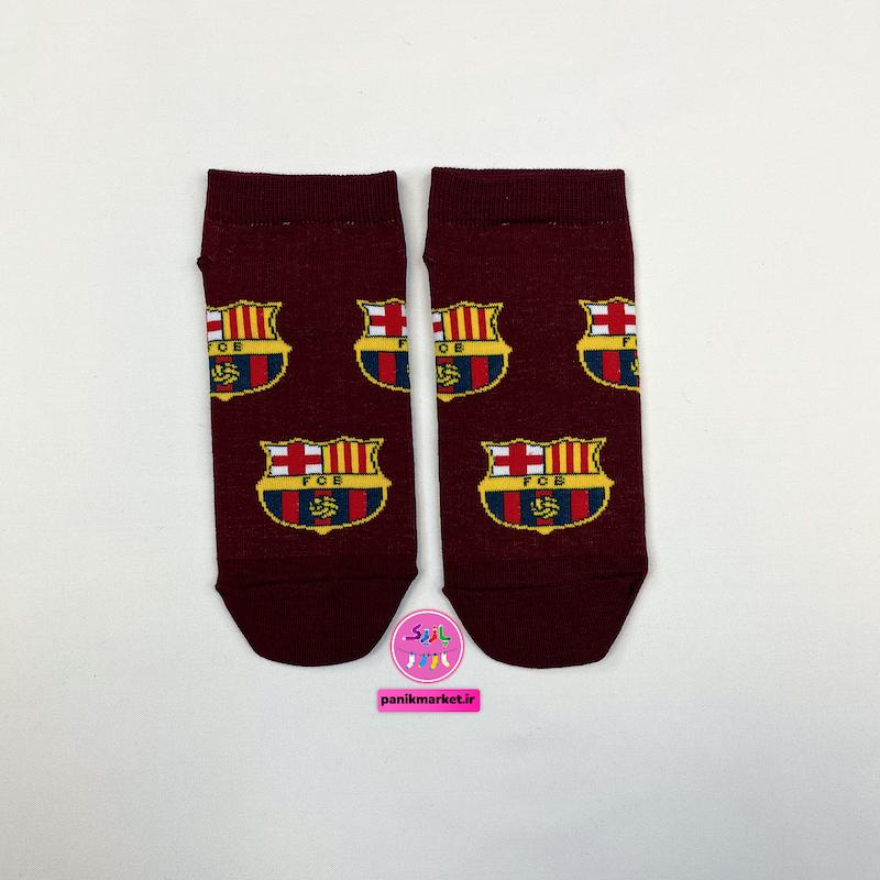 جوراب مچی سوپر پنبه نانو طرح ورزشی و تیمی بارسلونا (Barcelona) رنگ اناری تیره برند پاتریس