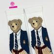 جوراب ساقدار سوپر پنبه نانو فانتزی طرح خرس پولو (Polo Bear) سفید برند پاتریس