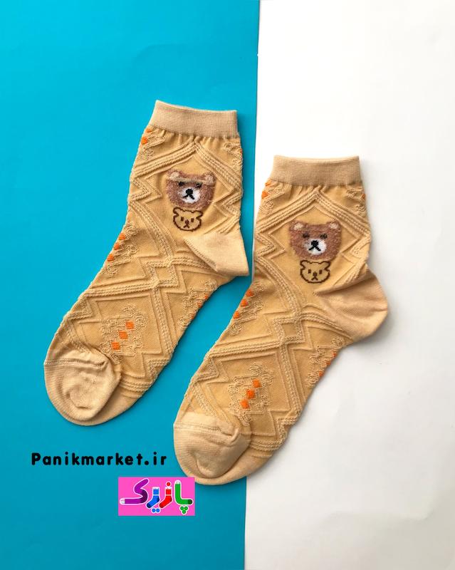 جوراب نیمساق خرس تدی نقش برجسته🧸