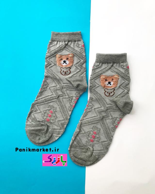 جوراب نیمساق خرس تدی نقش برجسته🧸