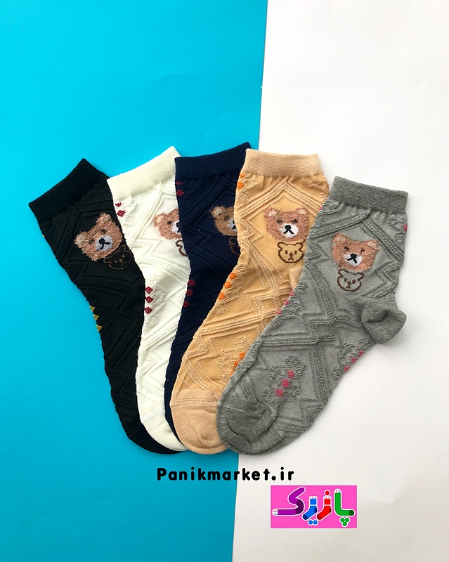 جوراب نیمساق خرس تدی نقش برجسته🧸
