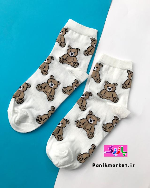 جوراب نیمساق خرس تدی خندان🧸😊