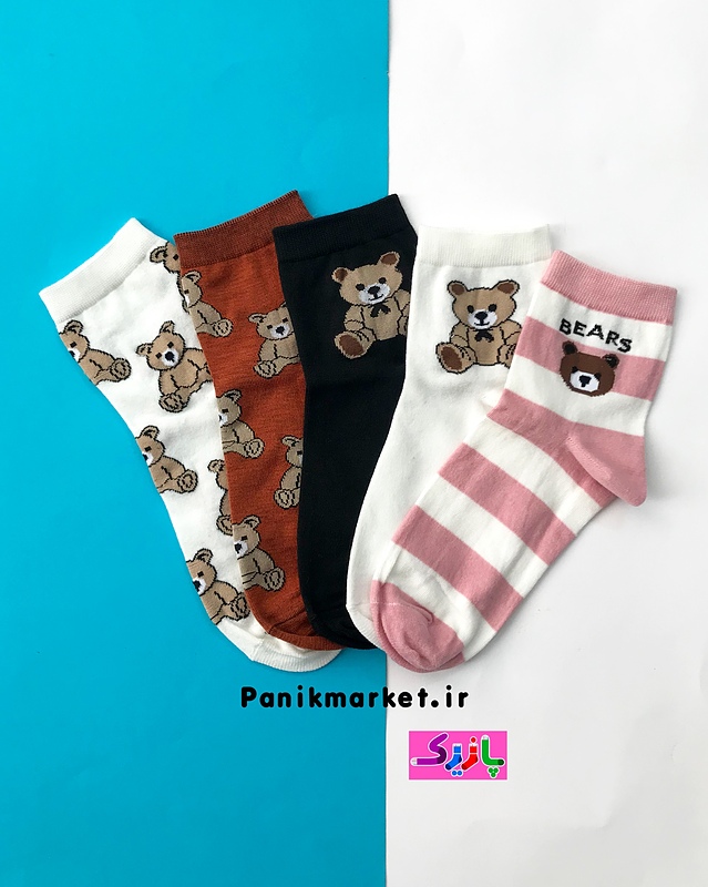 جوراب نیمساق خرس تدی خندان🧸😊