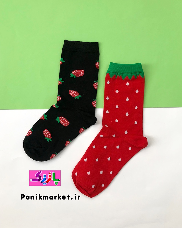 جوراب ساقدار تا به تا توت فرنگی🍓