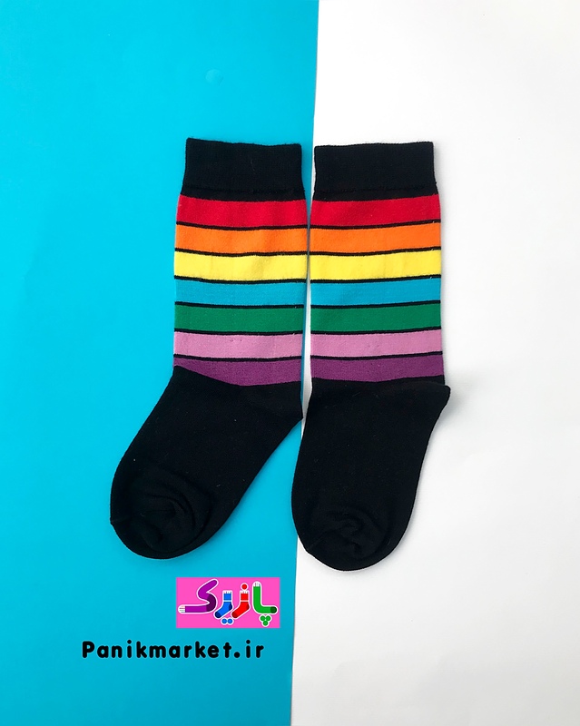 جوراب ساقدار رنگین کمان نئونی🌈