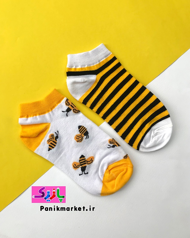 جوراب مچی تا به تا زنبود زرد🐝
