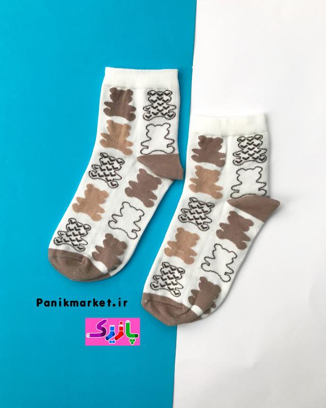 جوراب نیمساق تدی کرمی🧸