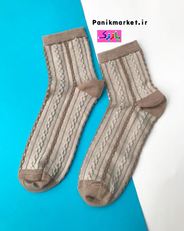 جوراب نیمساق تدی کرمی🧸