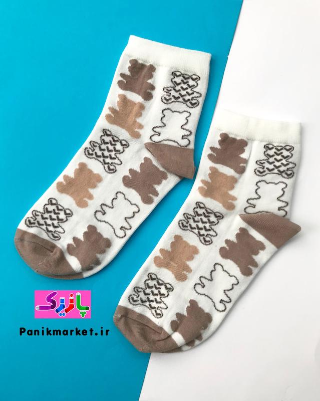 جوراب نیمساق تدی کرمی🧸