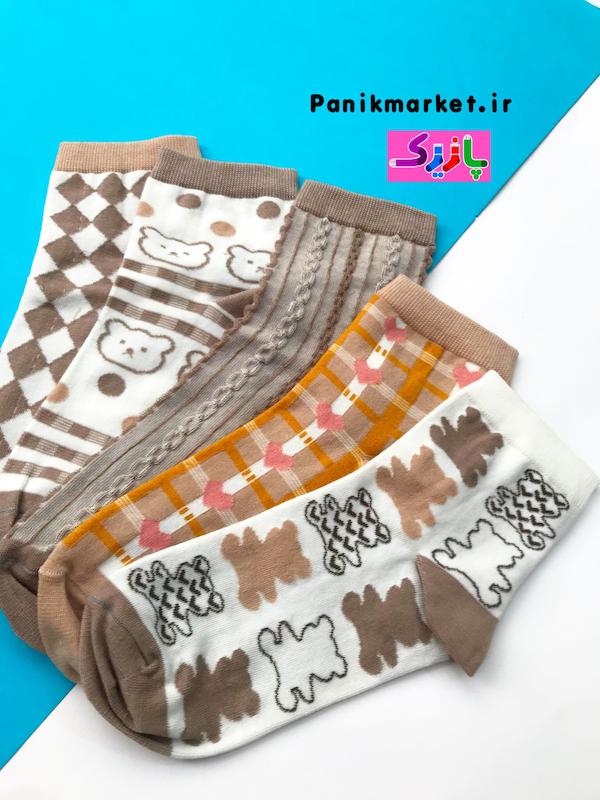 جوراب نیمساق تدی کرمی🧸