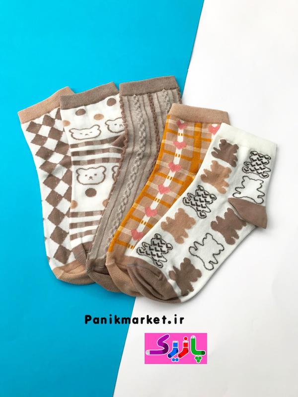 جوراب نیمساق تدی کرمی🧸