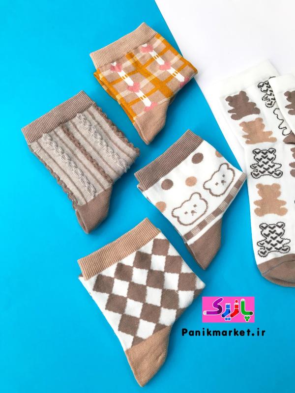 جوراب نیمساق تدی کرمی🧸