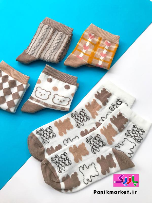 جوراب نیمساق تدی کرمی🧸