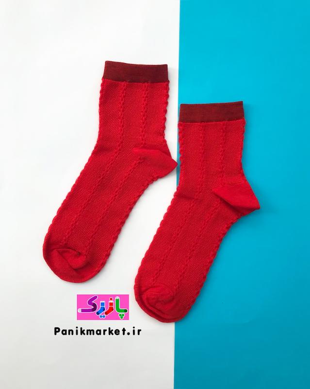 جوراب نیمساق تدی قرمزی🧸❤️
