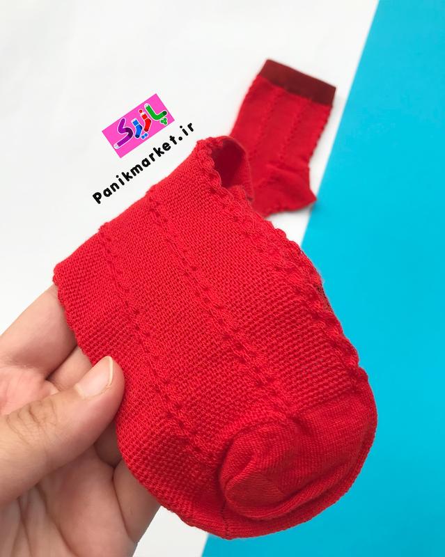 جوراب نیمساق تدی قرمزی🧸❤️